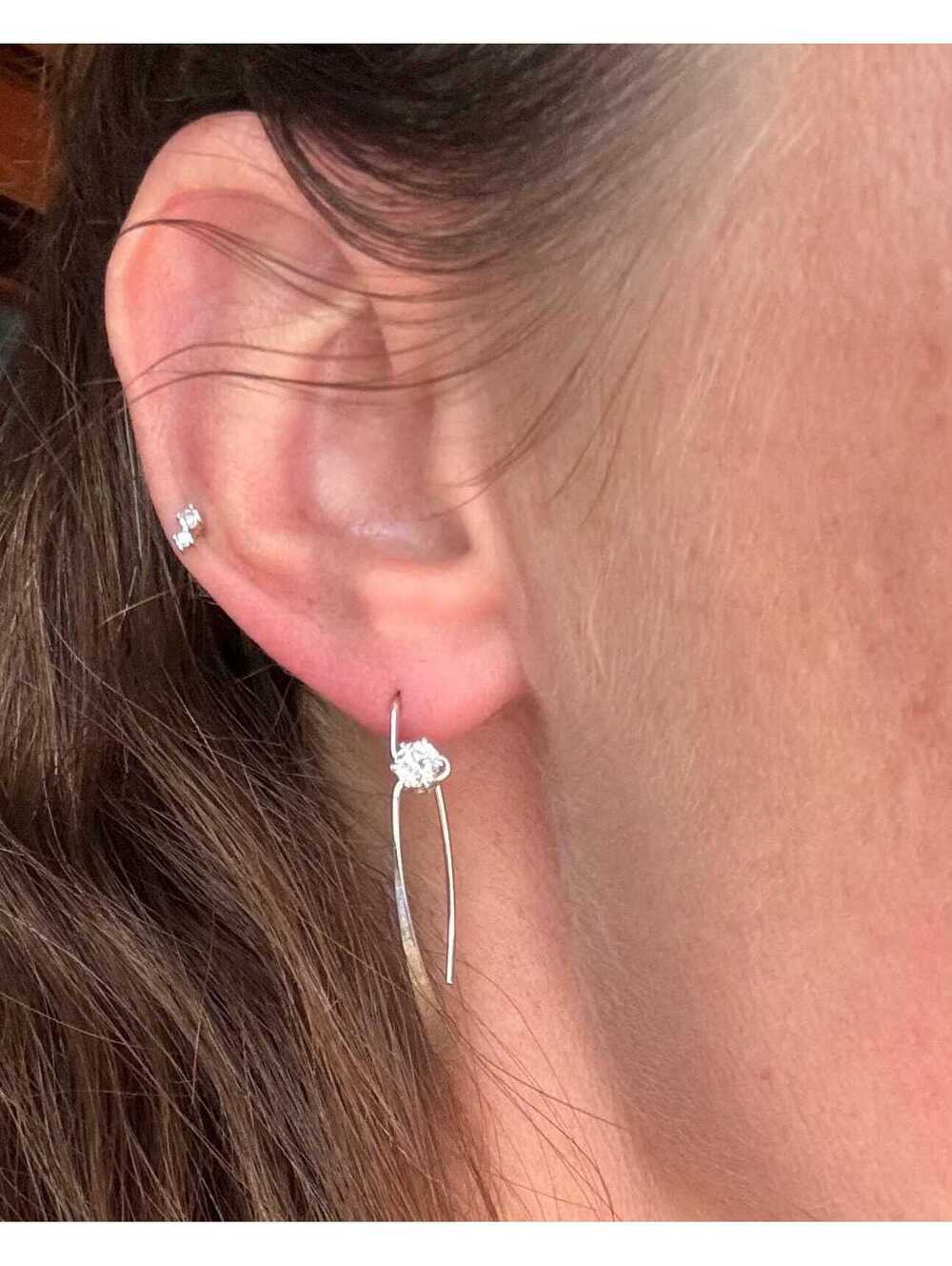 Vintage Sterling Silver Modernist Threader Earrings
